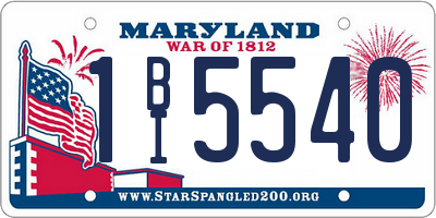 MD license plate 1BI5540