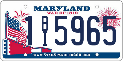 MD license plate 1BI5965