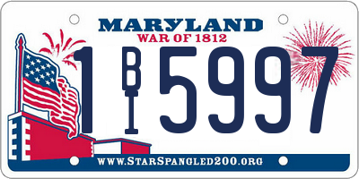 MD license plate 1BI5997