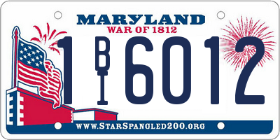 MD license plate 1BI6012