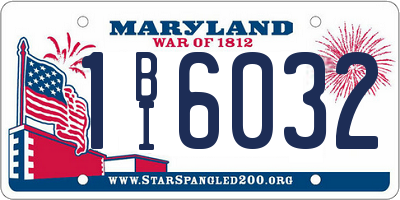 MD license plate 1BI6032