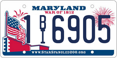 MD license plate 1BI6905