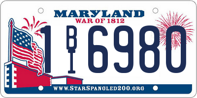 MD license plate 1BI6980