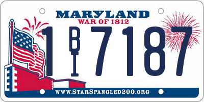 MD license plate 1BI7187