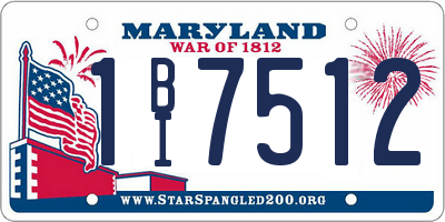 MD license plate 1BI7512