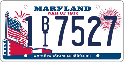 MD license plate 1BI7527