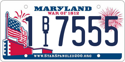 MD license plate 1BI7555