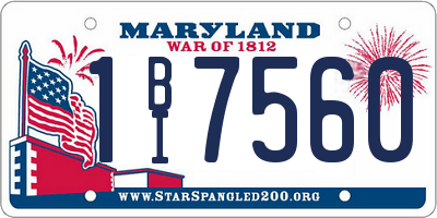 MD license plate 1BI7560