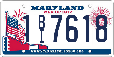MD license plate 1BI7618