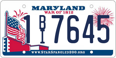 MD license plate 1BI7645