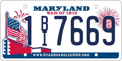 MD license plate 1BI7669