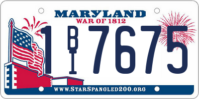 MD license plate 1BI7675