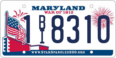 MD license plate 1BI8310
