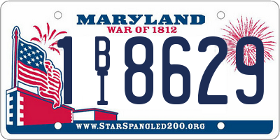 MD license plate 1BI8629