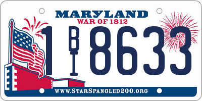 MD license plate 1BI8633