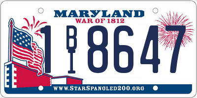 MD license plate 1BI8647
