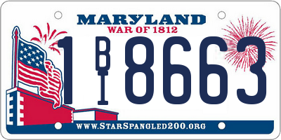MD license plate 1BI8663