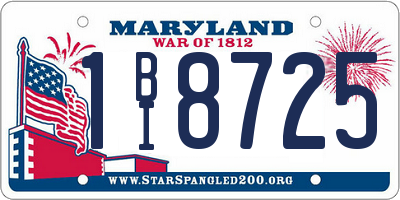 MD license plate 1BI8725