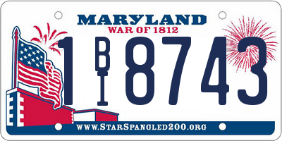 MD license plate 1BI8743
