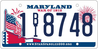 MD license plate 1BI8748