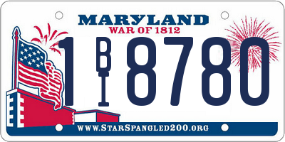 MD license plate 1BI8780