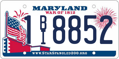 MD license plate 1BI8852