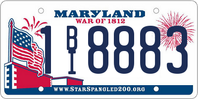 MD license plate 1BI8883