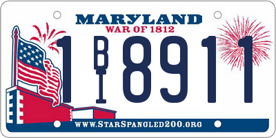 MD license plate 1BI8911