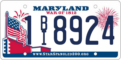 MD license plate 1BI8924