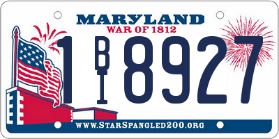 MD license plate 1BI8927