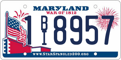 MD license plate 1BI8957