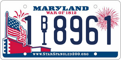 MD license plate 1BI8961