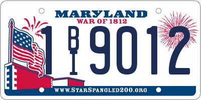 MD license plate 1BI9012