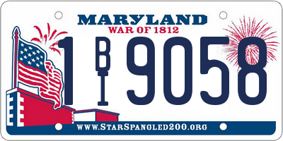 MD license plate 1BI9058