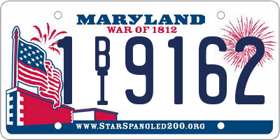 MD license plate 1BI9162