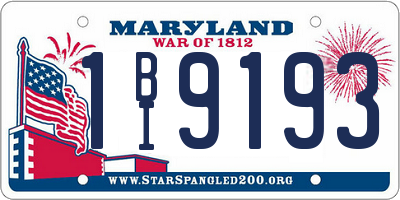 MD license plate 1BI9193