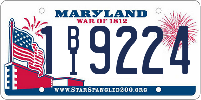 MD license plate 1BI9224