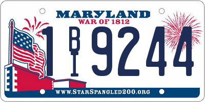 MD license plate 1BI9244