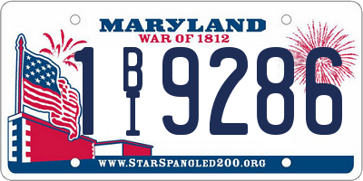 MD license plate 1BI9286