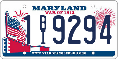 MD license plate 1BI9294