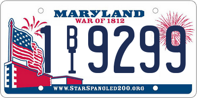 MD license plate 1BI9299