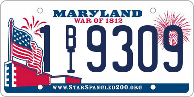 MD license plate 1BI9309