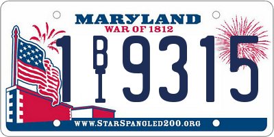 MD license plate 1BI9315