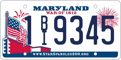 MD license plate 1BI9345