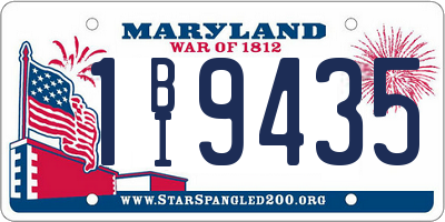 MD license plate 1BI9435