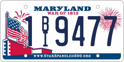 MD license plate 1BI9477