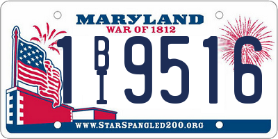 MD license plate 1BI9516
