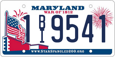 MD license plate 1BI9541