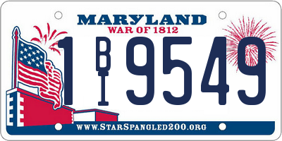 MD license plate 1BI9549