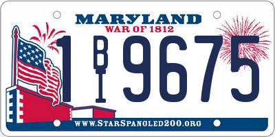 MD license plate 1BI9675